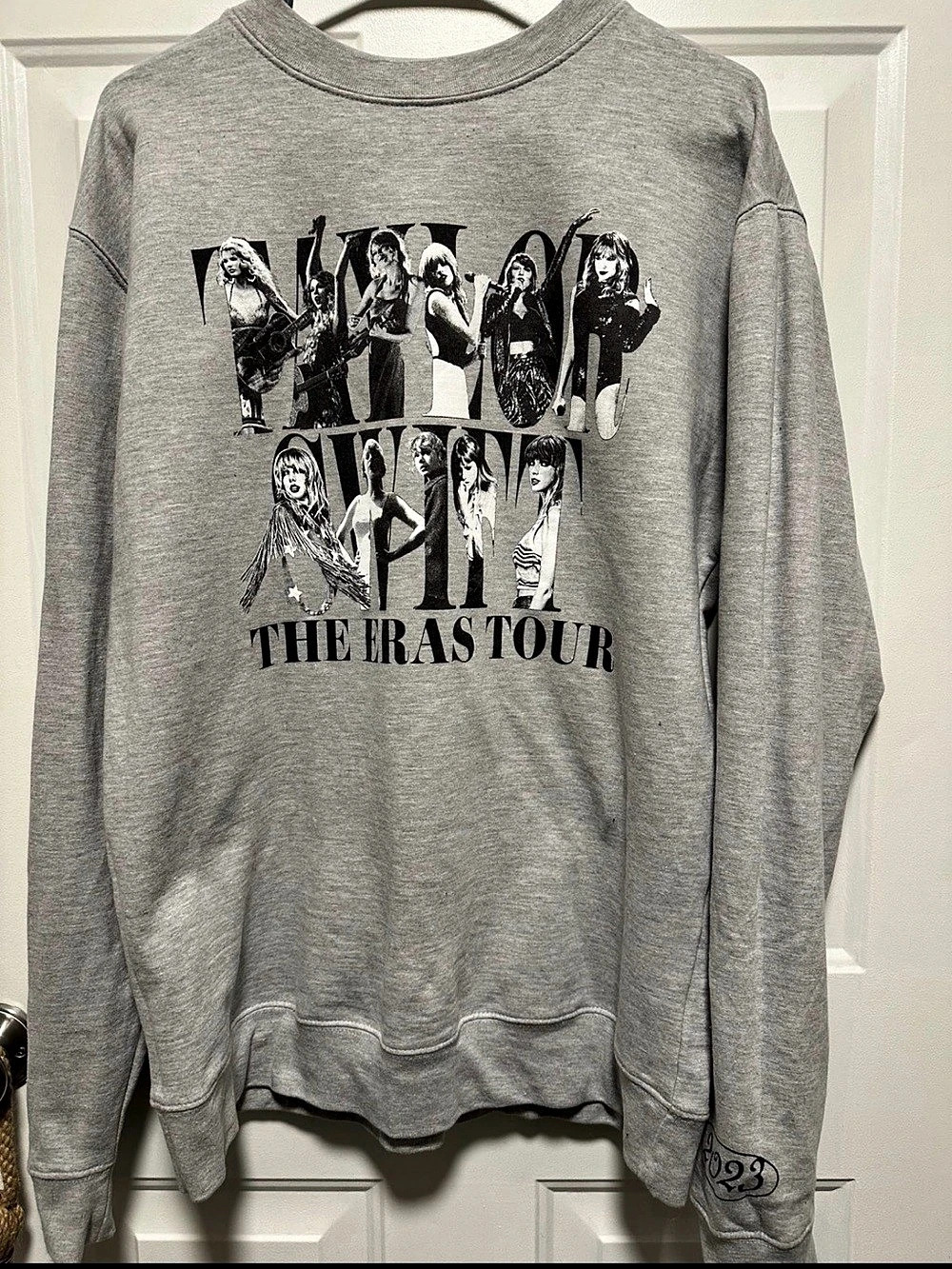 Taylor Swift The Eras Tour Crewneck Sweatshirt Gray Graphic